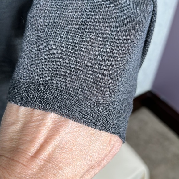 Eileen Fisher | Lightweight Sheer Knit Tunic in a Charcoal Color - Picture 4 of 9